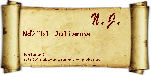Nübl Julianna névjegykártya
